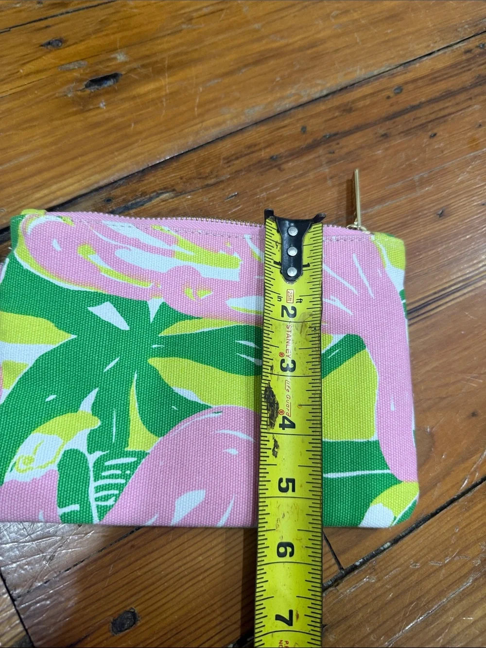 Lilly Pulitzer Tropical Floral wristlet clutch purse Organizer w/ arm ring 7x5